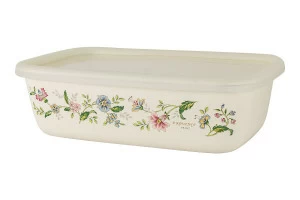 Лоток эмалированный с крышкой 1 л бежевый "Прованс" EJIRY ЦВЕТЫ 00-3973465 Бежевый