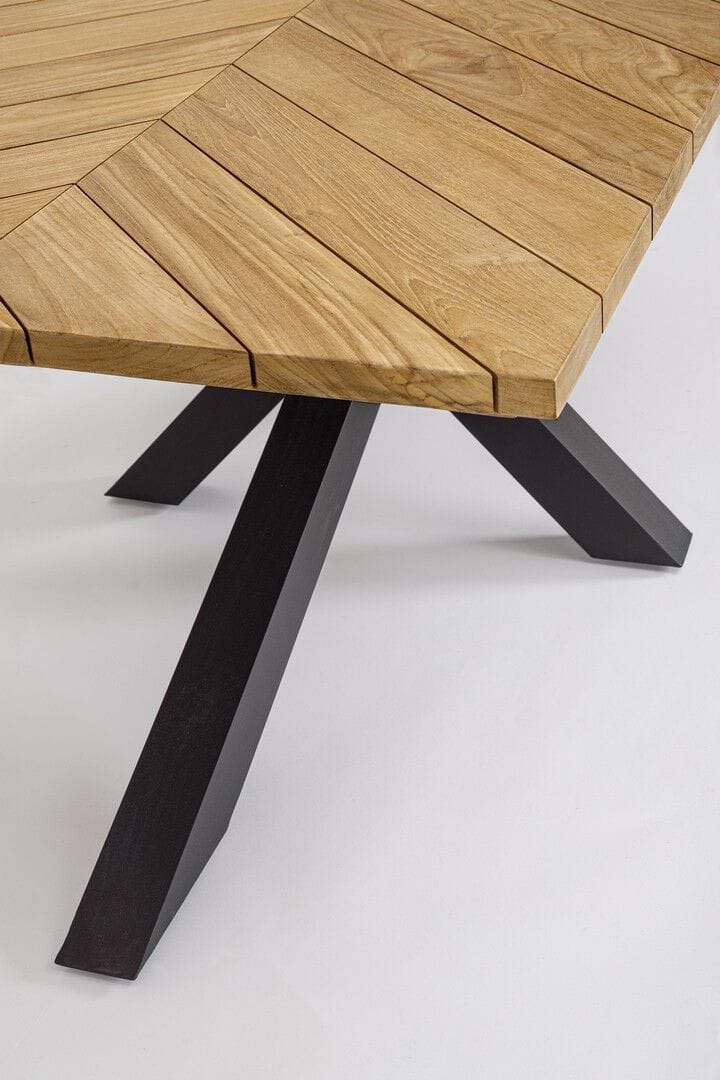 Прямоугольный стол для сада из алюминия и тика BIZZOTTO PALMDALE ARCH-00008911 - Вид №3