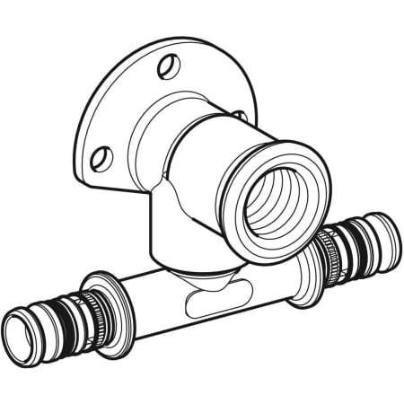 GEBERIT 612.302.00.5 Т-образная водорозетка Geberit Mepla 90° с уступом  - Вид №1