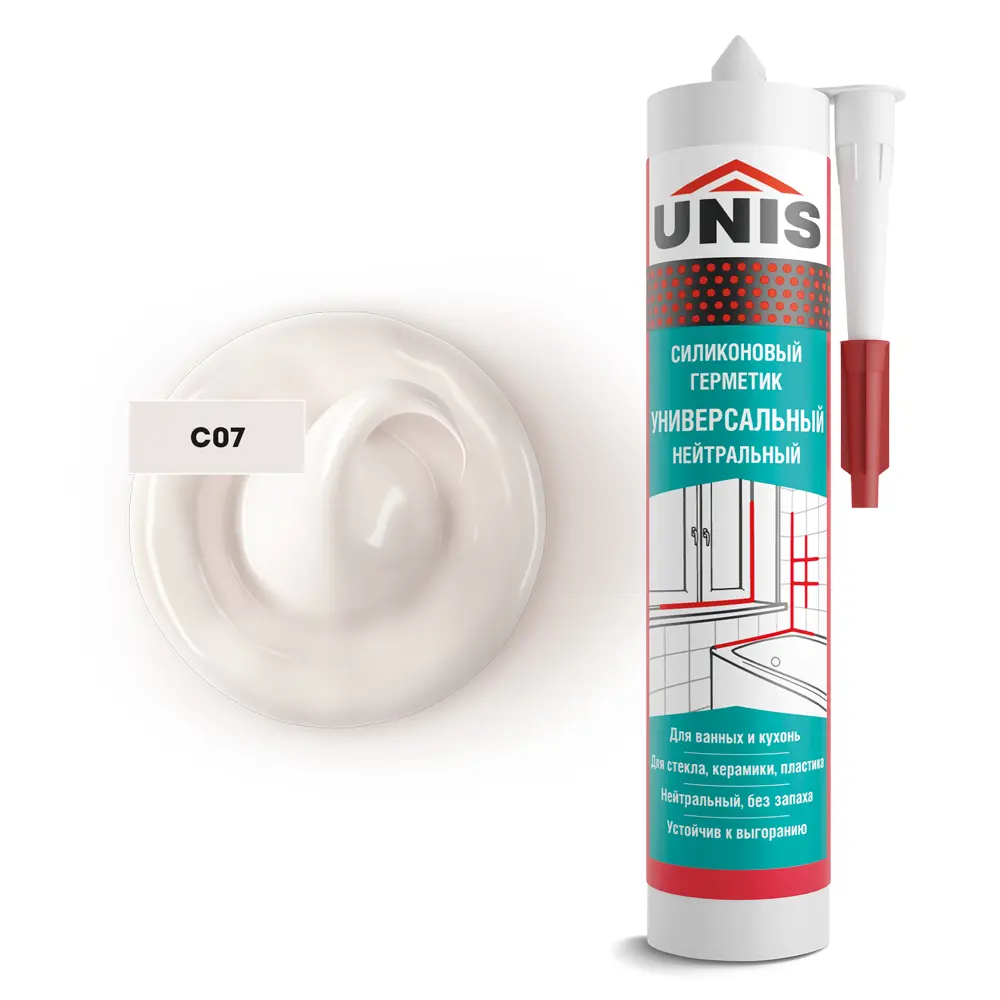 Герметик силиконовый Unis UN-80 светло-серый 300 мл Santreyd STLM-2008967 - Вид №1