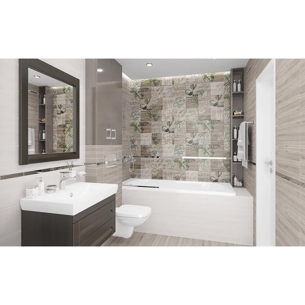 Плитка настенная Organic 20х40 см 1.2 м² цвет серый Santreyd STLM-2161239 - Вид №3