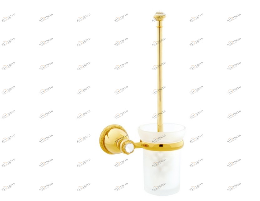 051284.000.01 Подставка для ершика с кристаллами сваровски Золото 24К Mestre Oman