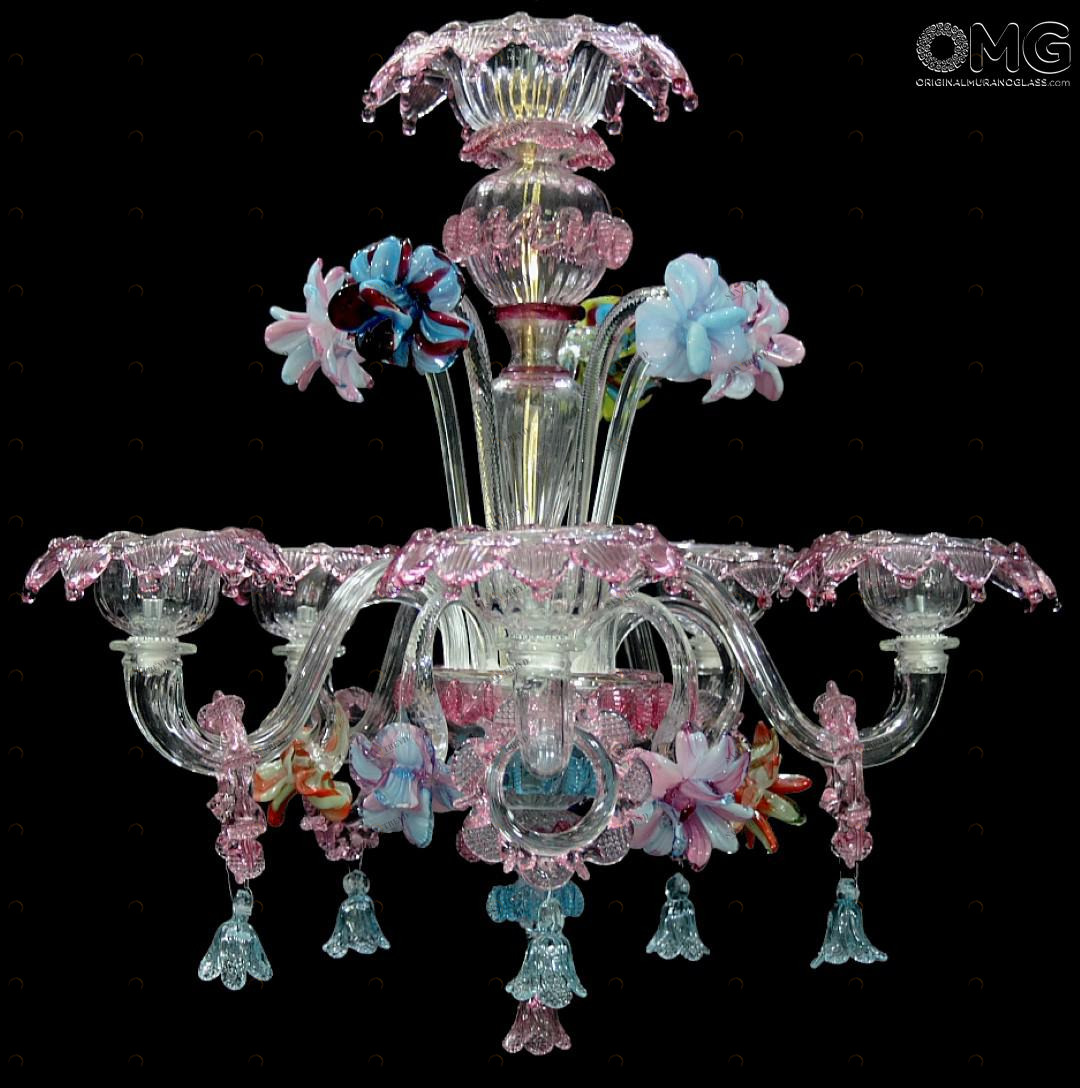 1121 ORIGINALMURANOGLASS Люстра Весенние цветы - Флорал - муранское стекло OMG  см CLASSICO