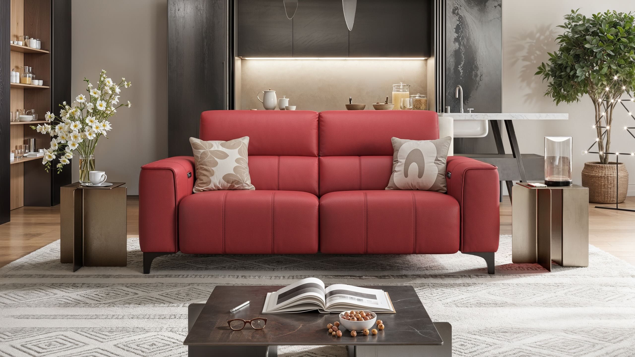 3-местный кожаный диван Sofanella Nanto ARCH-00066200 - Вид №1