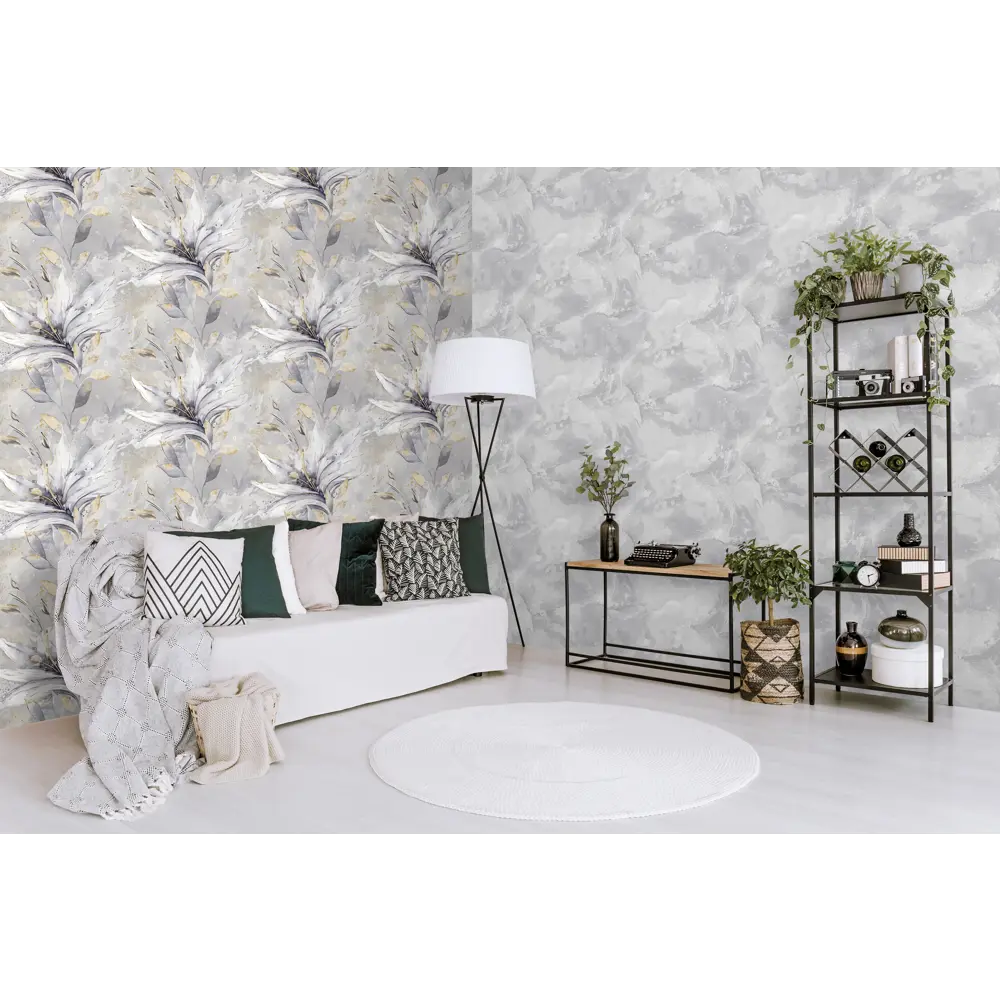 Victoria Stenova Lilian - Серые флизелиновые обои с рельефным узором 89346019 STLM-1450242 - Вид №4