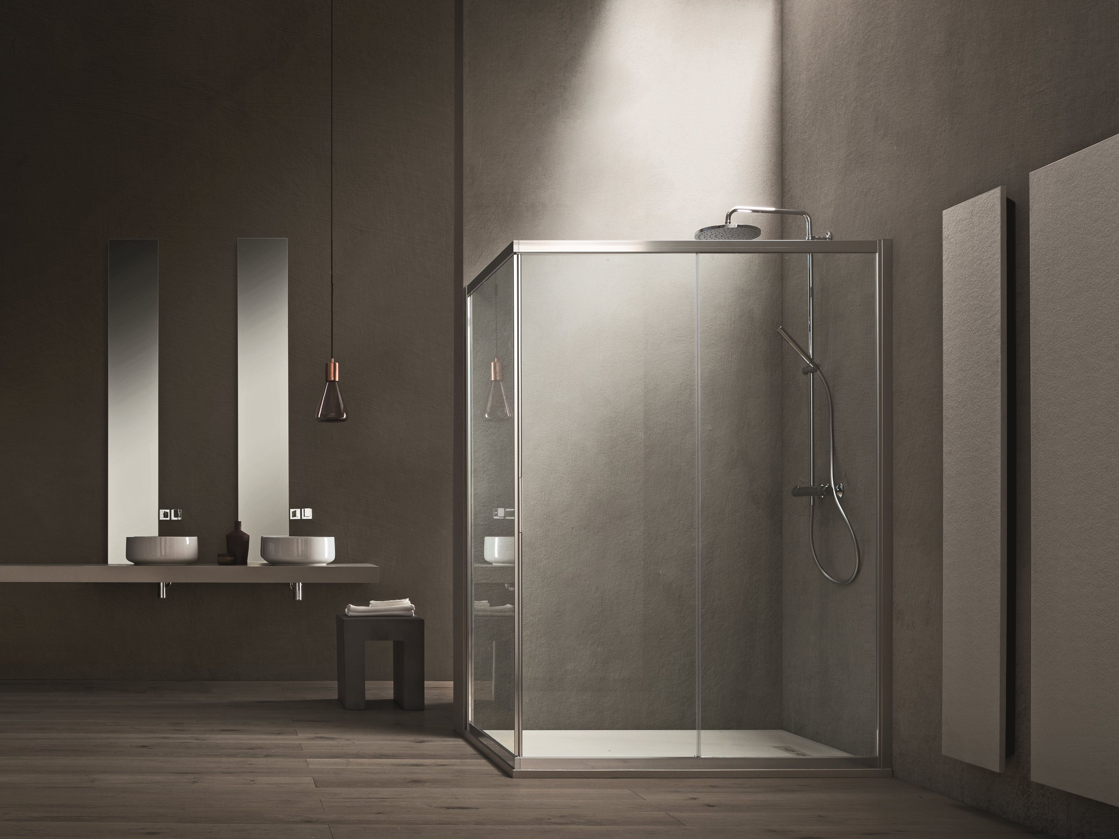 Угловая душевая кабина с раздвижной дверью ARBLU ARCH-00141065