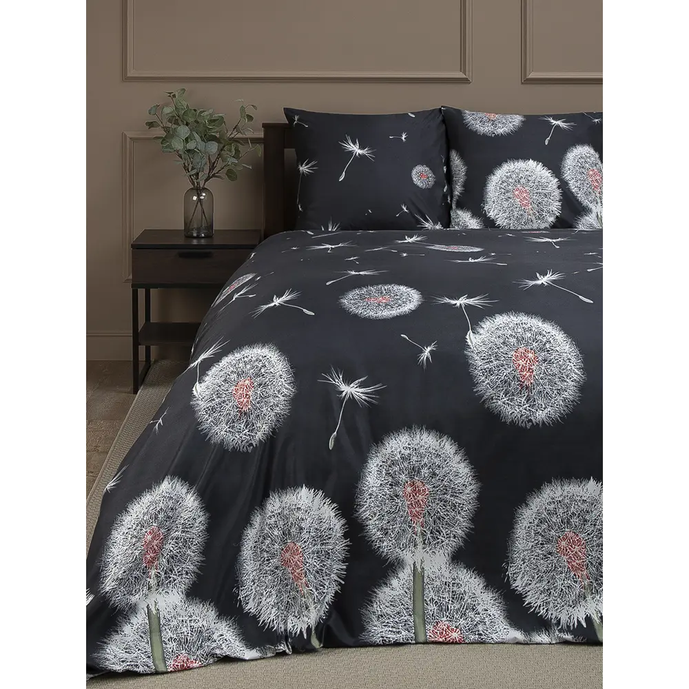 Комплект постельного белья Amore Mio Левиту евро полисатин черный STLM-2126904 - Вид №7