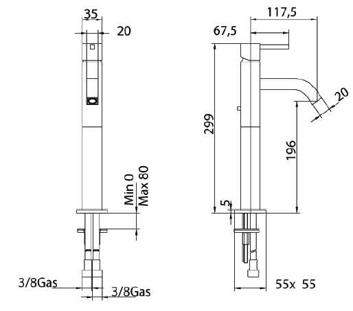 750320PN01LT Смеситель Bandini Ice Cube Santreyd - Вид №1