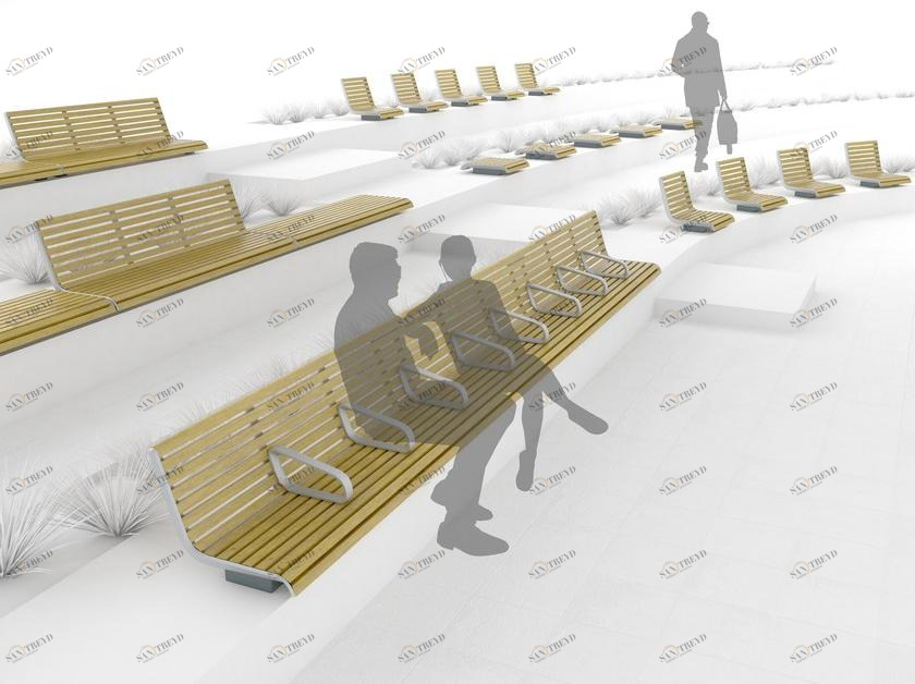 mmcité1 Скамейка из стали и дерева с подлокотниками Portiqoa sun-id-1415975