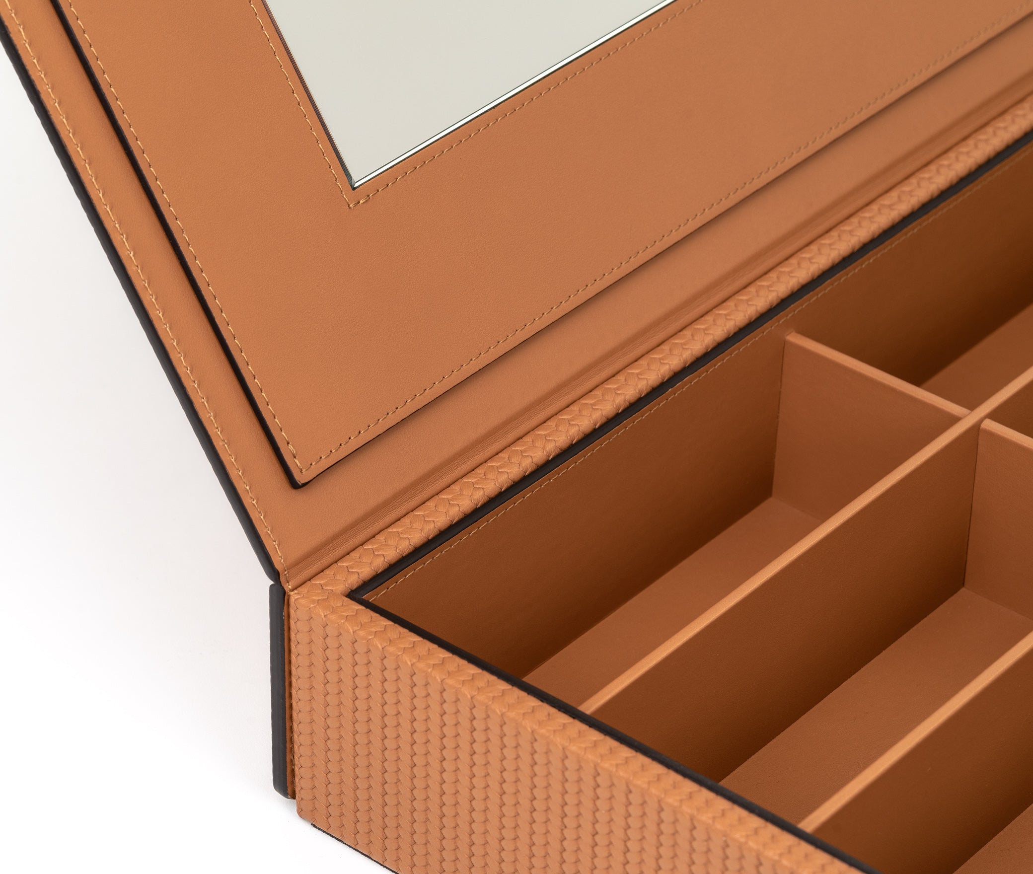 Коробка для очков с зеркалом - 36,8X27,5XH7,5 см / зернистая кожа_черный Pinetti 00.1390.029.001 - Вид №1