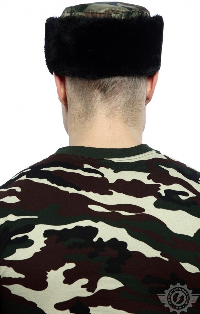 61458 Кепи "Охранник" зимняя камуфляж зеленая  Головные уборы  размер 60 Спецодежда  - Вид №3