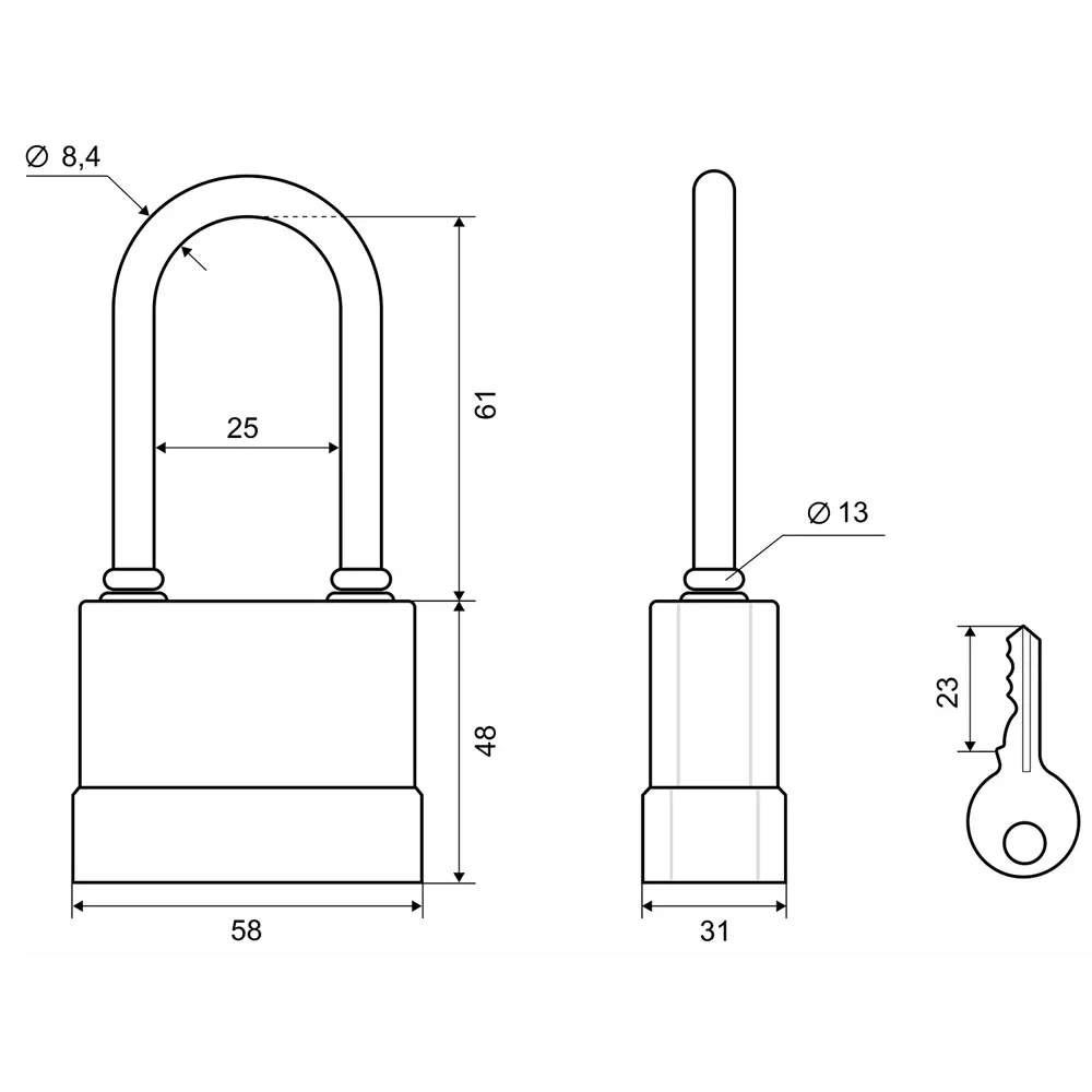 Замок навесной Palladium 49x53 мм, нержавеющая сталь STLM-2078138 - Вид №4