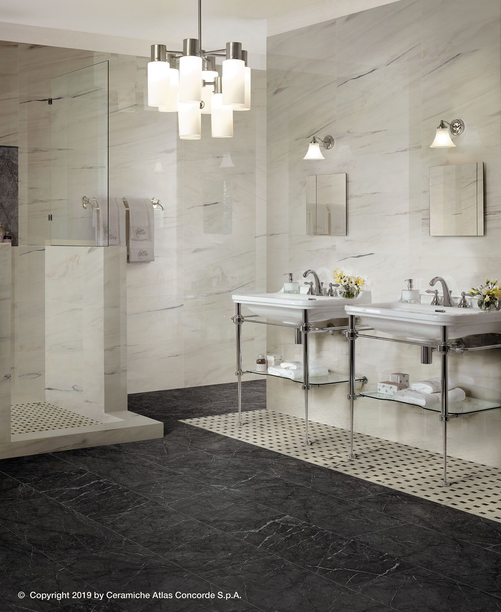 Белое керамическое покрытие с эффектом мрамора Atlas Concorde Marvel Dream ARCH-00073412 - Вид №29