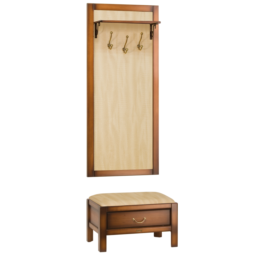 11166,11162 Настенная прихожая Лотос Комби 6/3 Орех Беж BOGACHO 4627138186886, 4627138171639