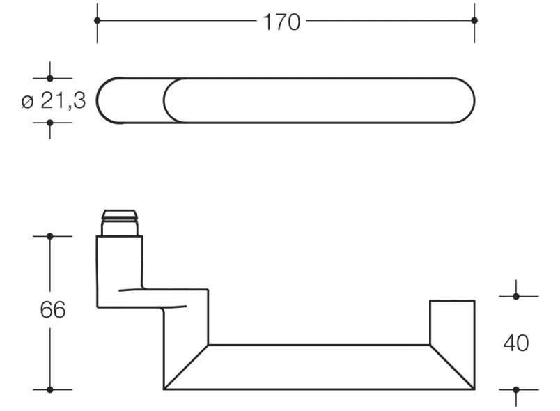 166.21PCRLT Рычажная рукоятка, часть отверстия (r-technik) HEWI System 162 | Polyamid  - Вид №6