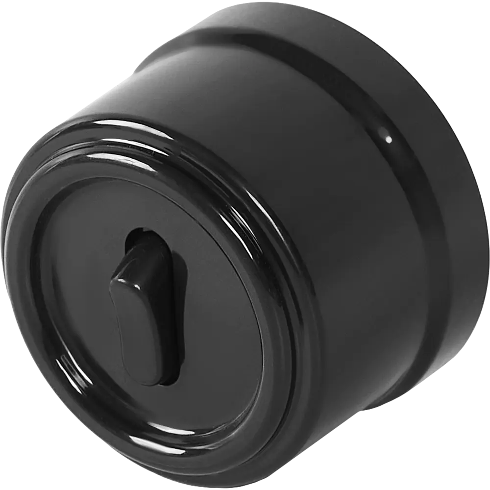 Выключатель накладной Electraline 1 клавиша цвет проходной черный Ретро STLM-2043692 - Вид №4