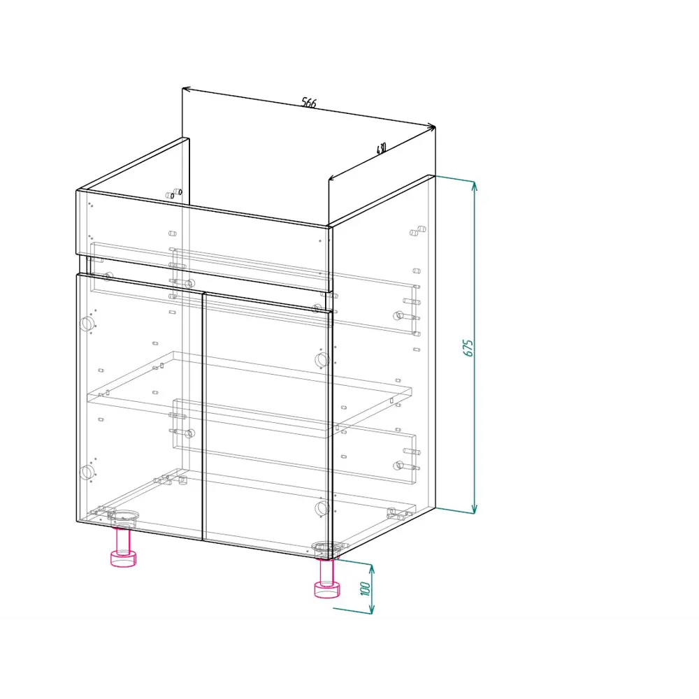 Santreyd Cube - подвесная тумба под раковину 60 см графит/дуб вотан 87894126 STLM-0076054 - Вид №4