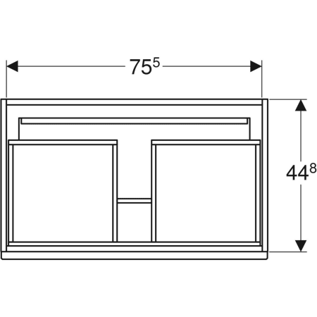 869562000 Шкафчик для встраиваемой раковины Geberit Renova Plan, с одним выдвижным и одним внутренним выдвижным ящиком Geberit  - Вид №26
