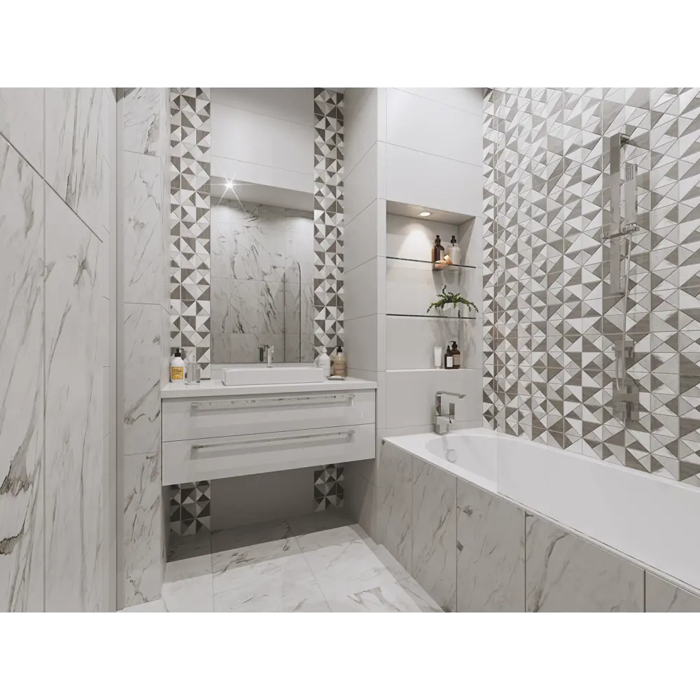 Плитка напольная Belani Marble 41.8x41.8 см 1.4 м² цвет белый STLM-2201098 - Вид №5