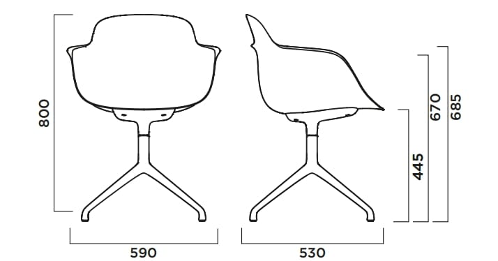 Стул из полипропилена с подлокотниками Infiniti Sicla ARCH-00121742 - Вид №2