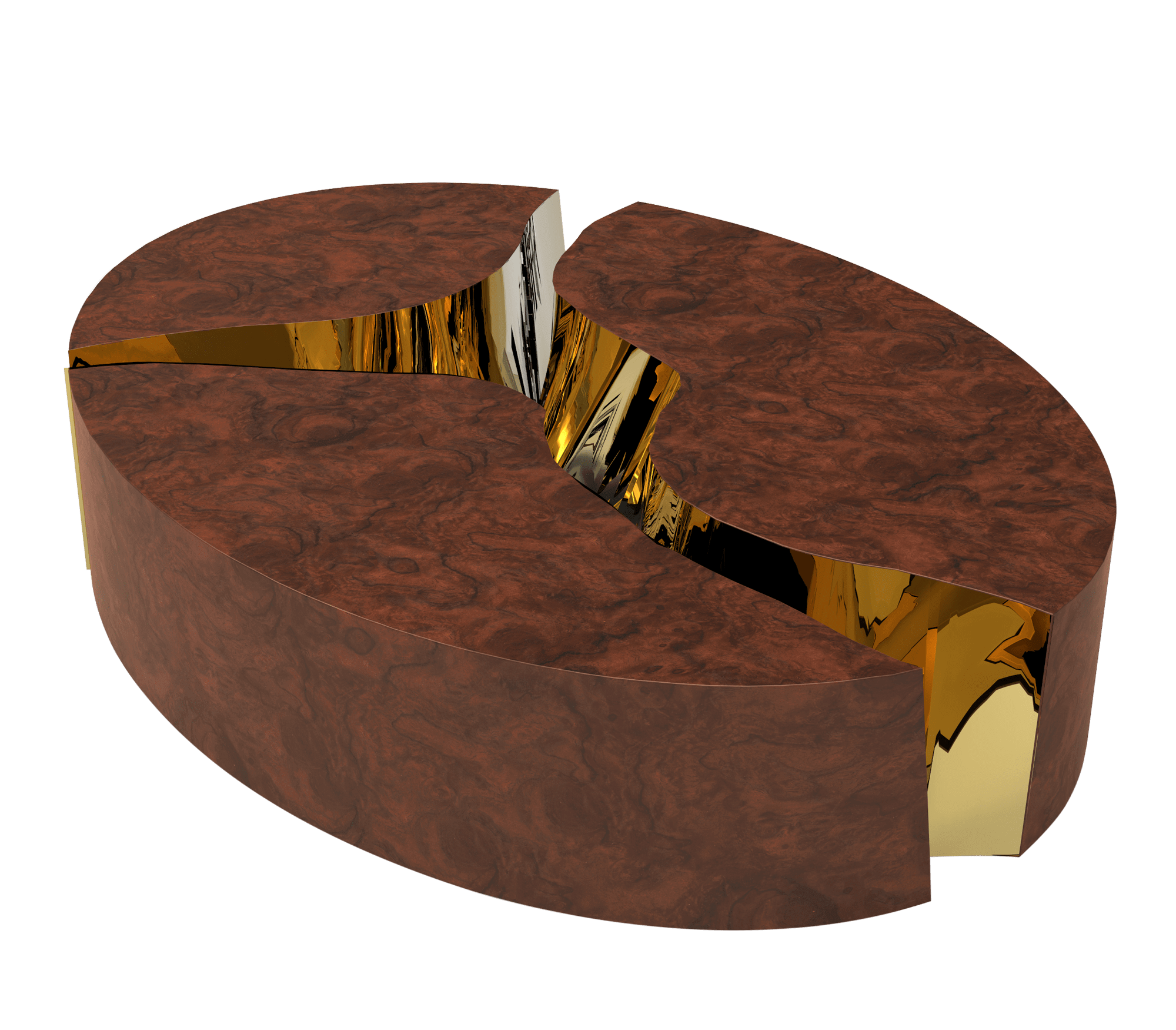 0-114 Овальный центральный стол Lapiaz из орехового дерева Boca Do Lobo  - Вид №1