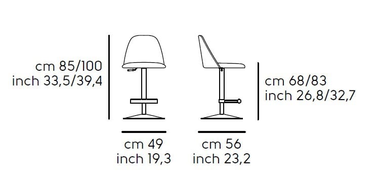 Регулируемая высота ткани поворотный стул Midj ARCH-00127491 - Вид №2