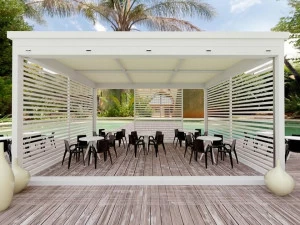 L'Officina by Adami Самонесущая пергола с несъемной тканевой крышей