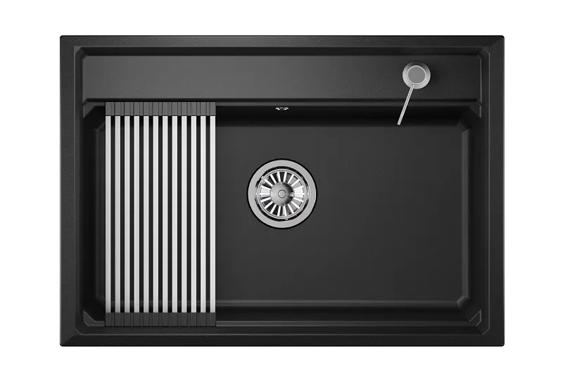 KS-7301, ЧЁРНЫЙ кухонная мойка, кварц GRANULA Kitchen Space 7301-ST321 - Вид №1