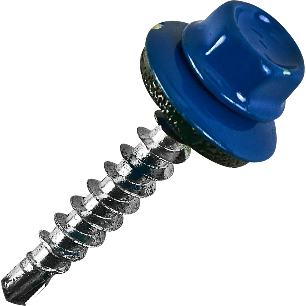 Саморезы кровельные по дереву с пресс-шайбой RAL 5005 4.8x29 80 шт. 89341043 STLM-2098227 Santreyd 