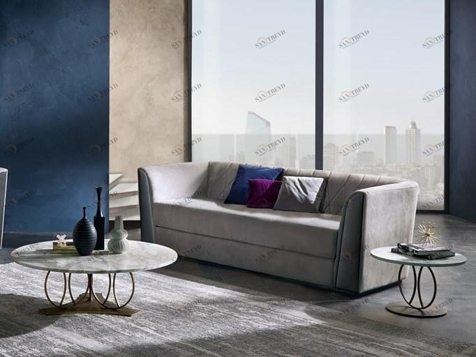 Carpanelli Круглый журнальный столик из мрамора Optical skin Tl59-/b - tl64-/b