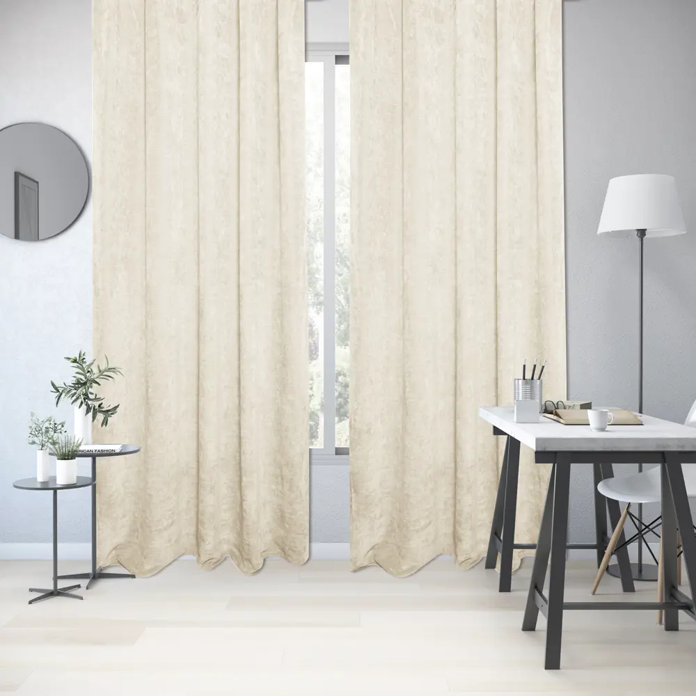 Штора на ленте Inspire Ryazan 200x280 см цвет кремовый 88935306 STLM-2153879 