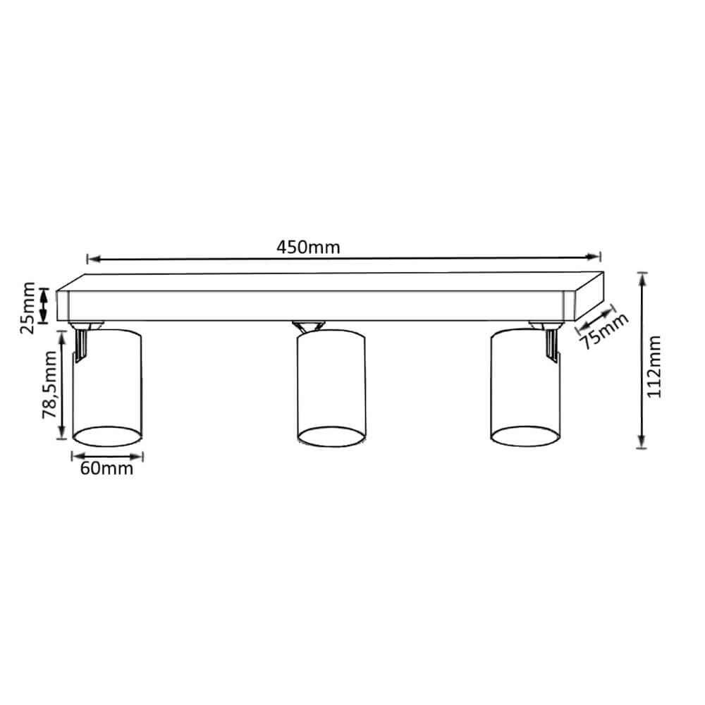 Спот потолочный светодиодный на 3 лампы поворотный черный Crystal Lux CLT 017CW3 L450 BL CRYSTAL LUX CLT 017 00-3924585 Черный  - Вид №1