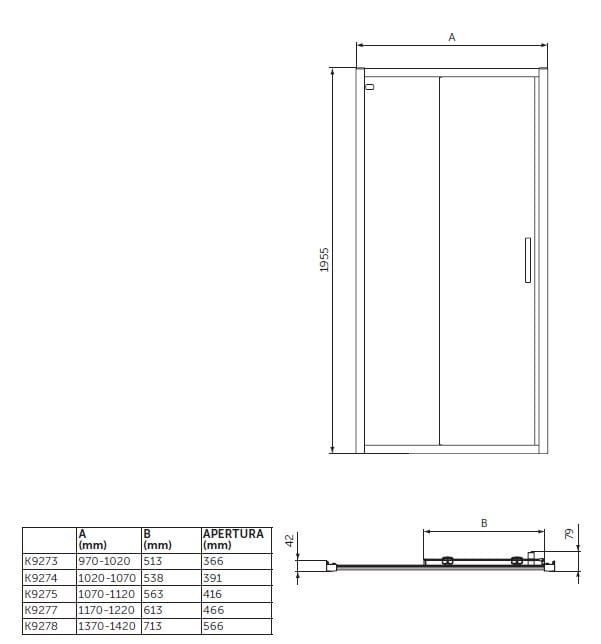 Душевая кабина с боковым раздвижным отверстием Ideal Standard Connect 2 ARCH-00120816 - Вид №2