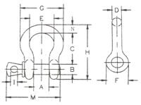 Скоба такелажная омегообразная (G209) 35т сталь TOR 1233504 - Вид №2