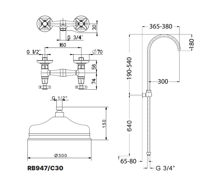 Душевая колонна с душем и ручным душем Gaia Mobili Complements ARCH-00105221 - Вид №1