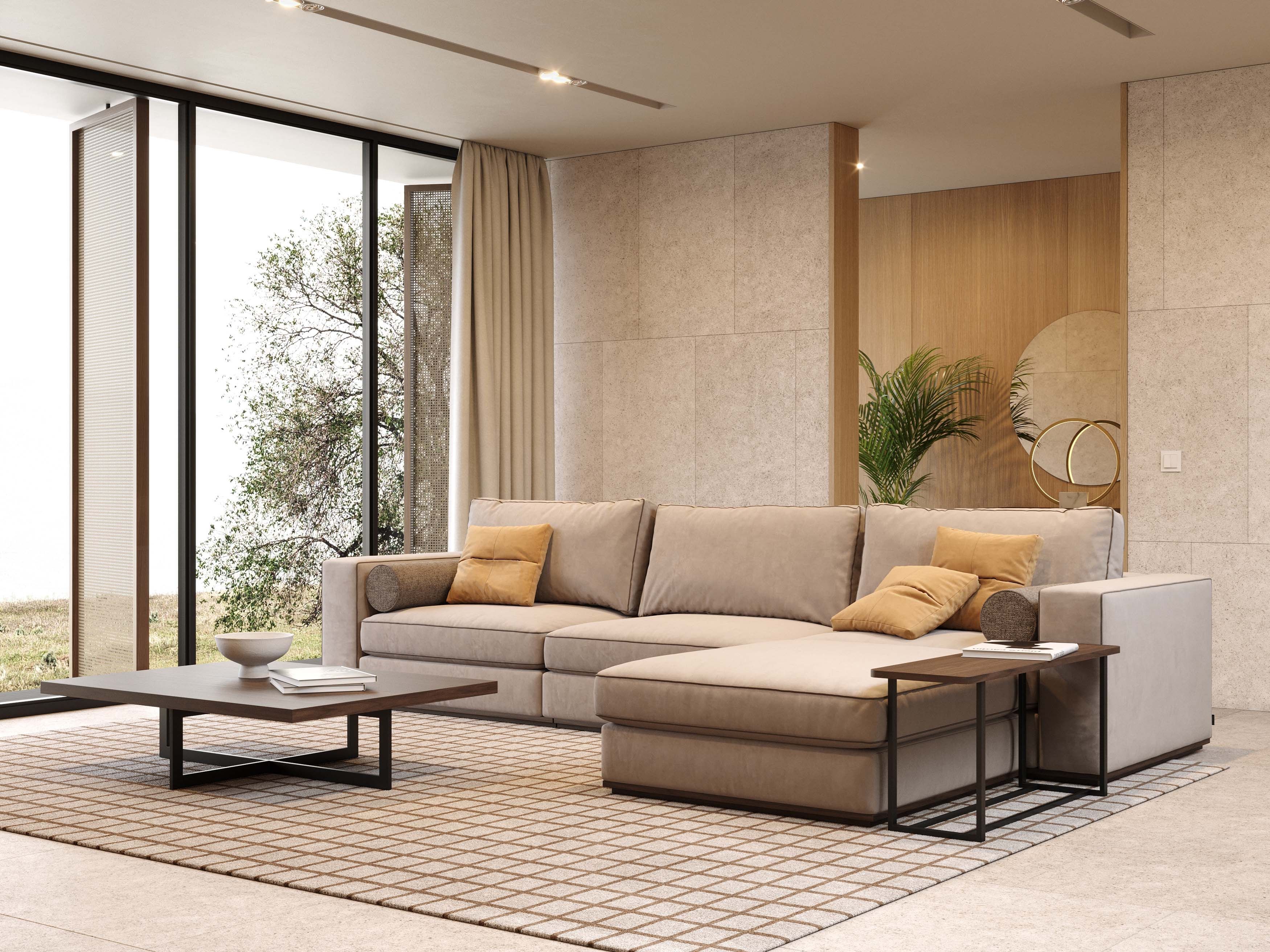 Бархатный диван с полуостровом Stylish Club Fortune ARCH-00130179 - Вид №8