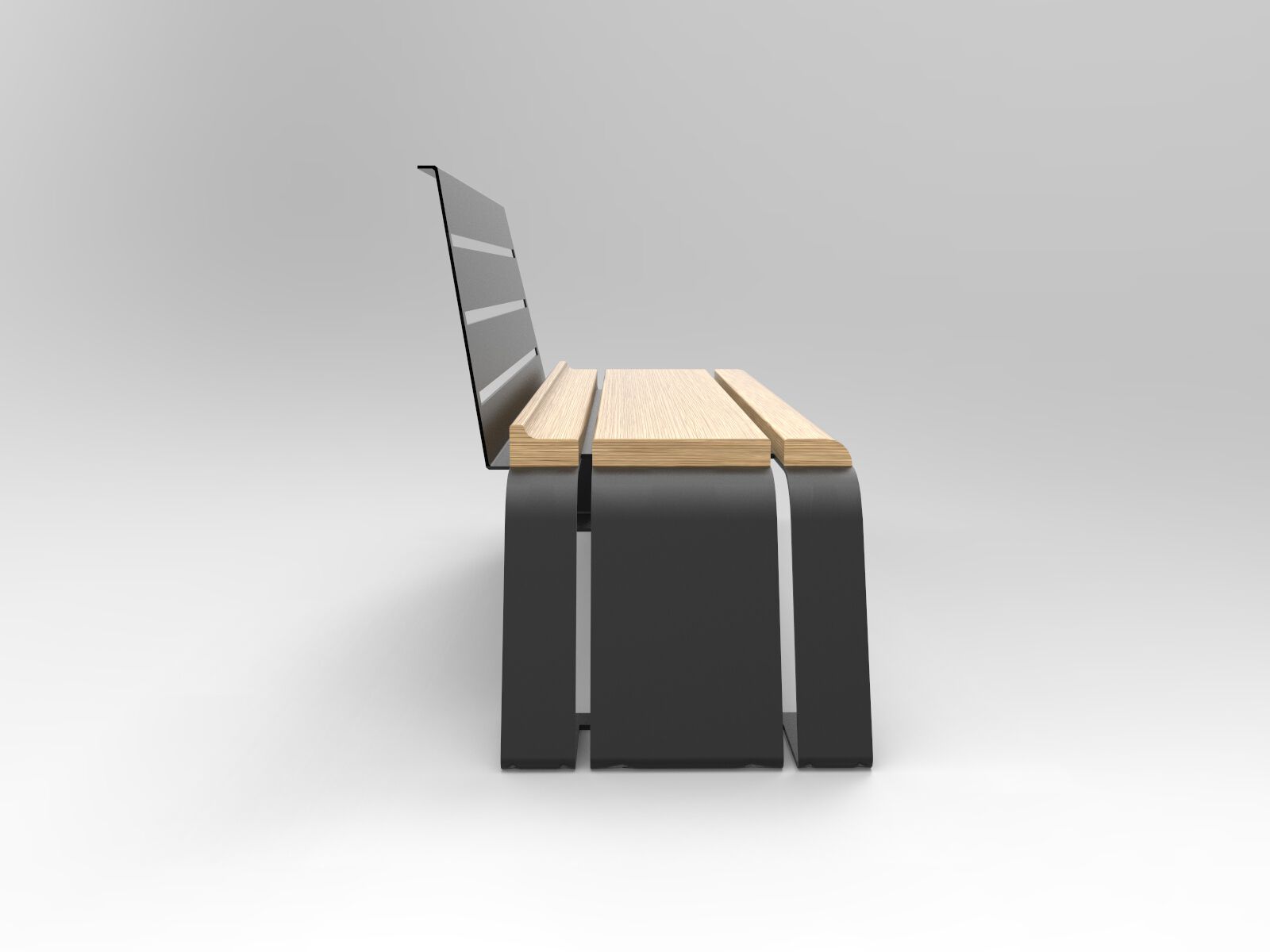 Стальная и деревянная скамья со спинкой CITYSì Ash ARCH-00139487 - Вид №1