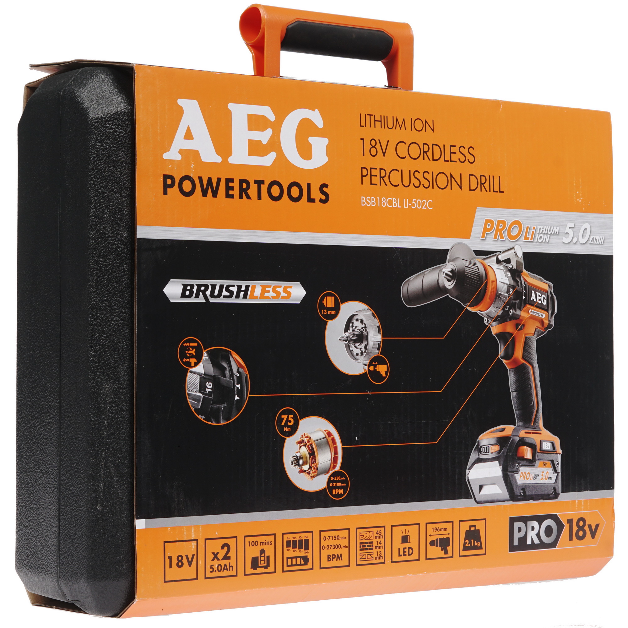 Дрель-шуруповерт AEG BSB18CBLLI502C PRO 18V 7999208 STDN-0144156 - Вид №6