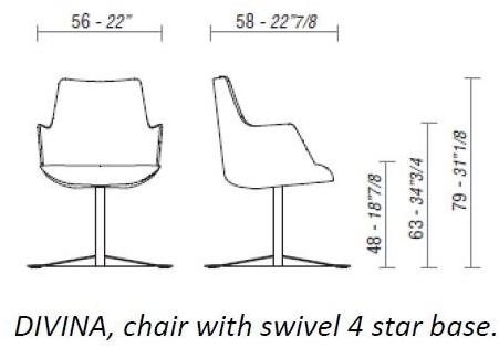 ESTEL GROUP Мягкое кресло на 4 спицы с подлокотниками Divina sun-id-1470736 - Вид №2