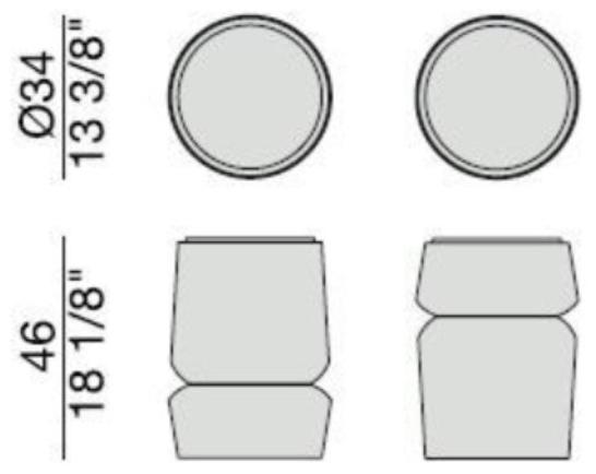 Porada Низкий деревянный табурет со встроенной подушкой Iron sun-id-1473938 - Вид №2