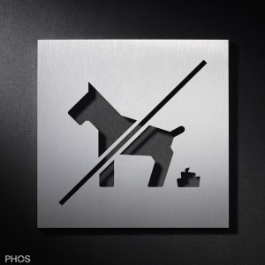 PS7201 Знак пиктограммы «Нет собачьего туалета», 16 x 16 см. PHOS