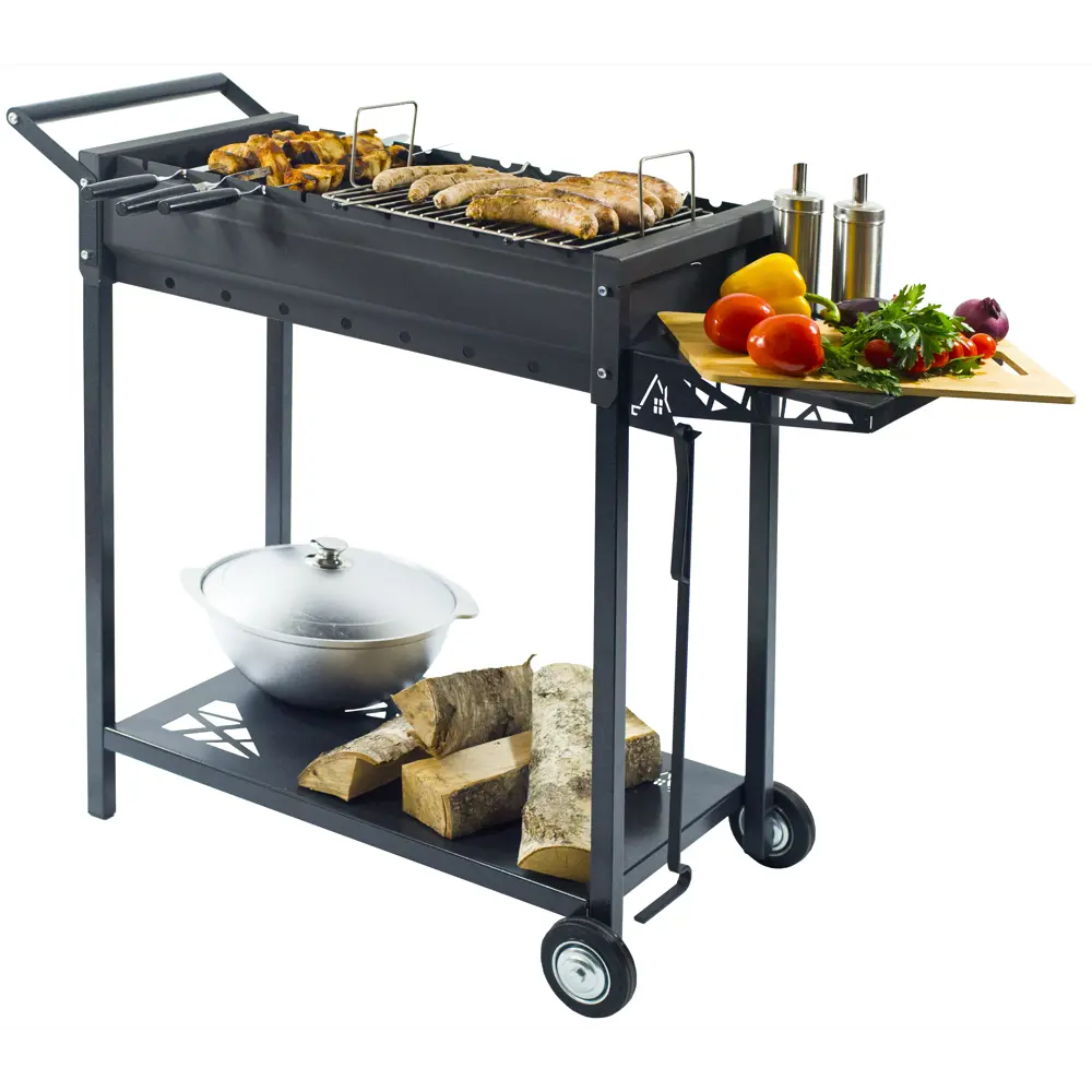 Мангал Дачный сезон Майский М-60 102x48x84 см сталь черный Santreyd STLM-2193701 - Вид №6