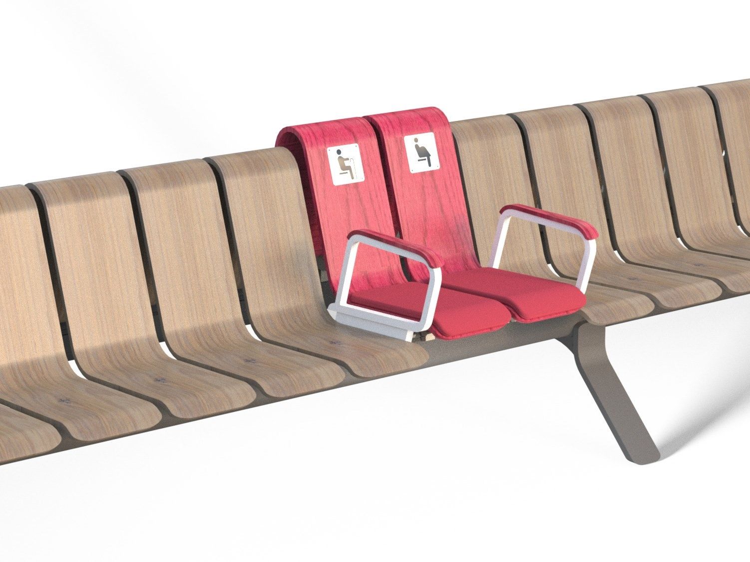 Модульная скамья для медицинских учреждений Green Furniture Concept Ascent ARCH-00118151 - Вид №1