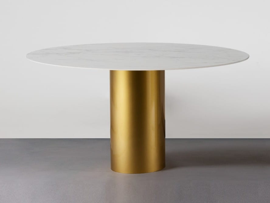 Круглый железный стол с мраморной столешницей Vela Arredamenti Ikar ARCH-00088867 - Вид №1