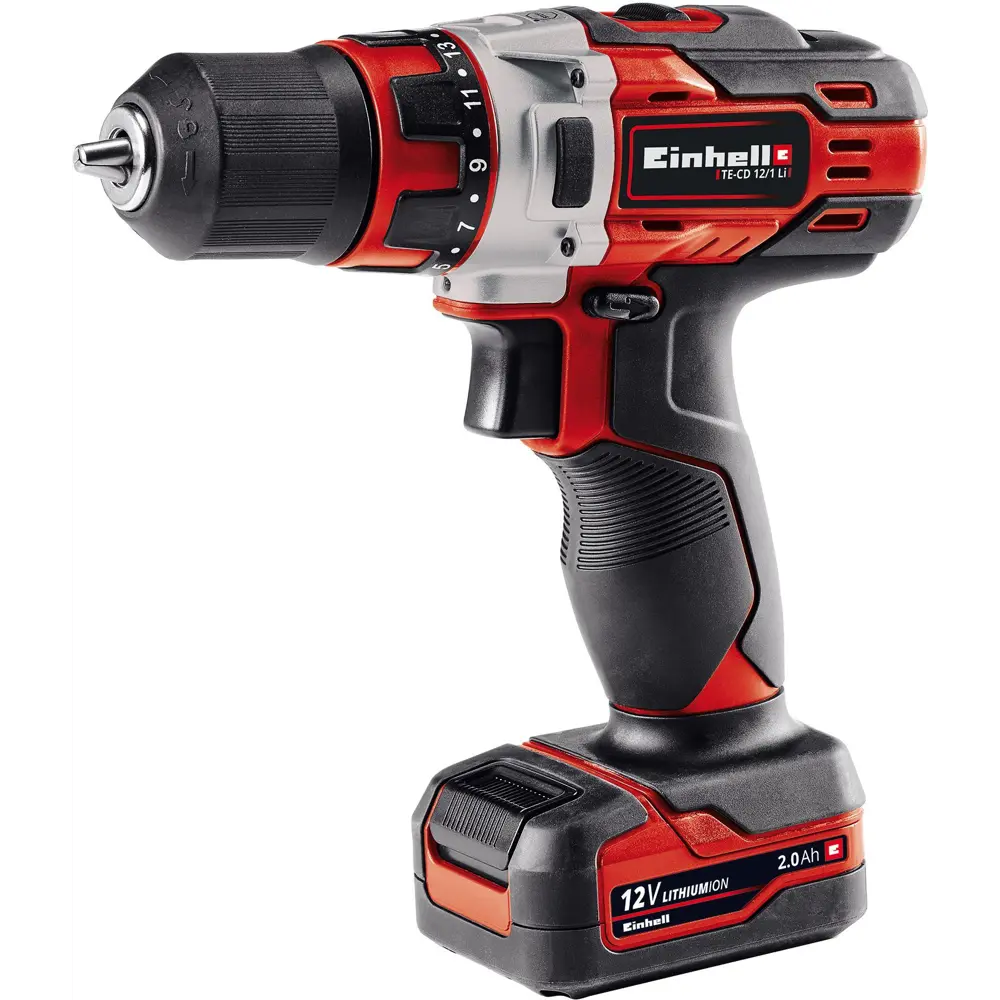 Дрель-шуруповерт аккумуляторная Einhell TE-CD 12/1 Li, 12 В Li-ion 1x2 Ач STLM-2132130