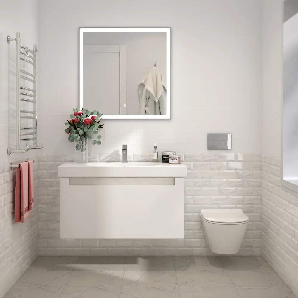 Плитка настенная Kerama Marazzi Фрагонар 7.4x15 см 0.89 м² цвет белый STLM-2104634 - Вид №5