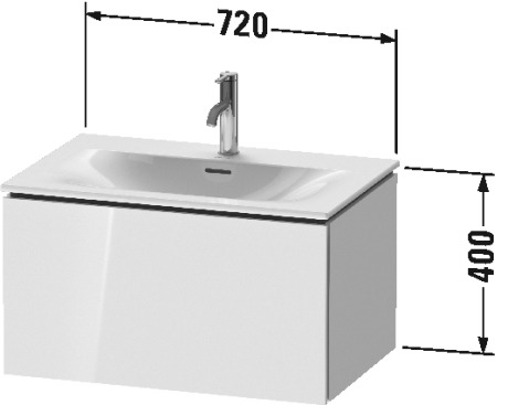 LC613602222 L-Cube Тумбочка подвесная Белый глянцевый декор Duravit - Вид №1