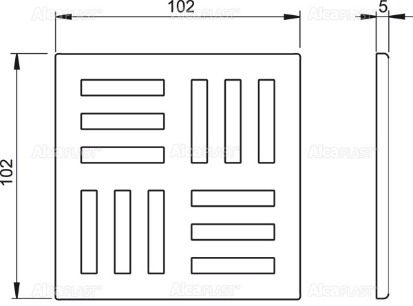 Решетка 102×102 мм, серый ALCAPLAST MPV006 - Вид №1