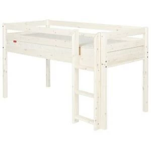 Кровать Flexa Classic с прямой лестницей, белая, 200 см