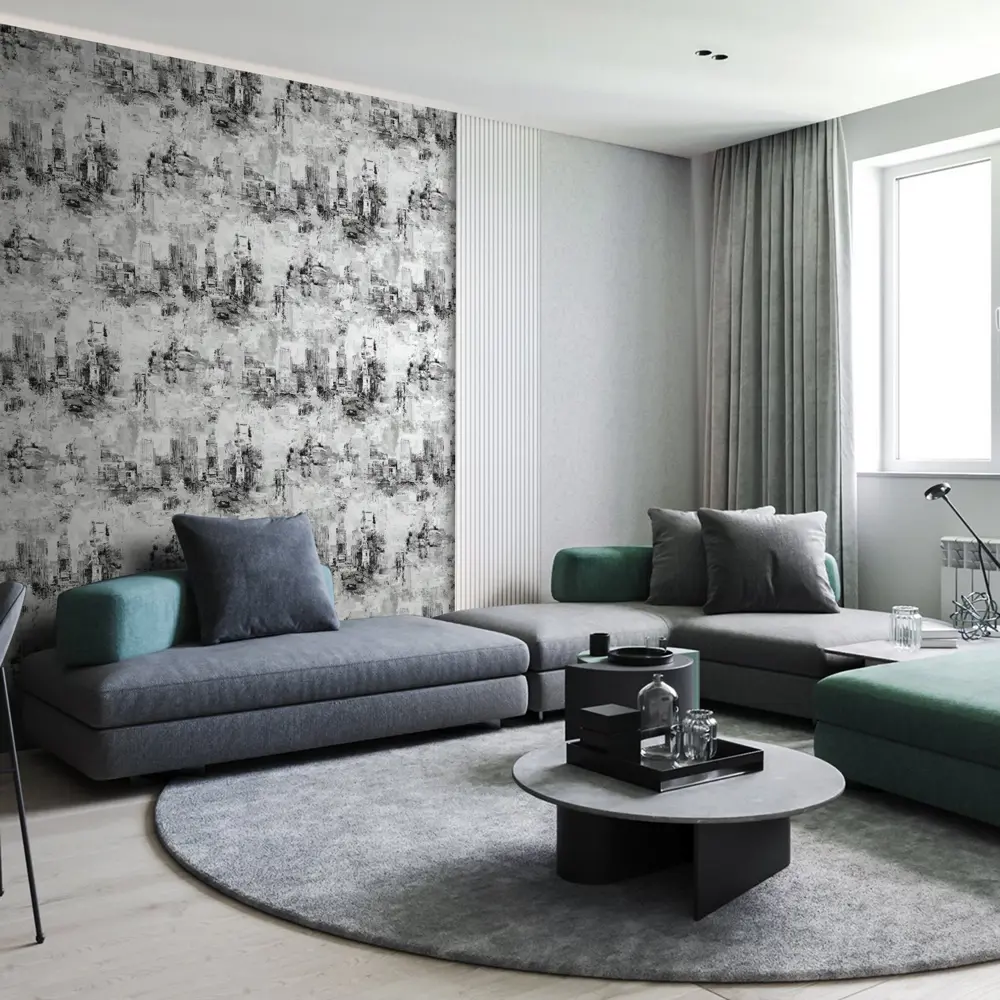 Обои флизелиновые Erismann Canvas серые 1.06 м ЭР60474-03 STLM-2116126 - Вид №3